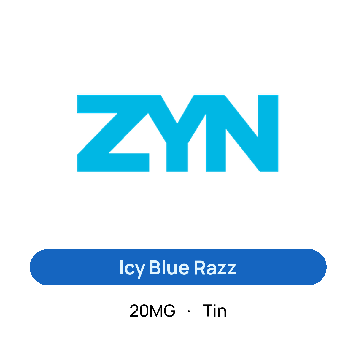 Zyn Icy Blue Razz — 20MG Tin
